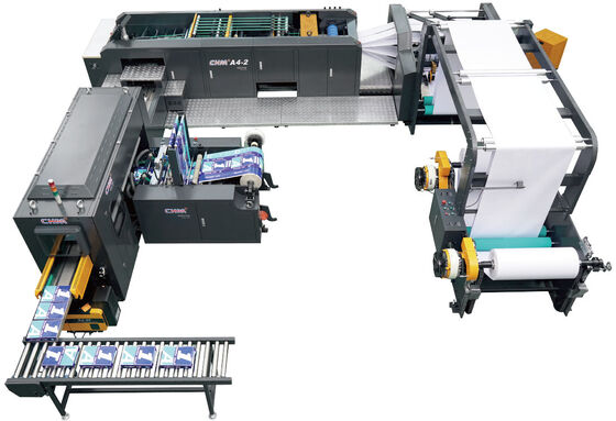 kopen Compacte A4-papierproductiemachine met een output van 10 pakken/min en een productielijn voor hoogwaardig kopieerpapier van 60-100 g/m² online manufacture