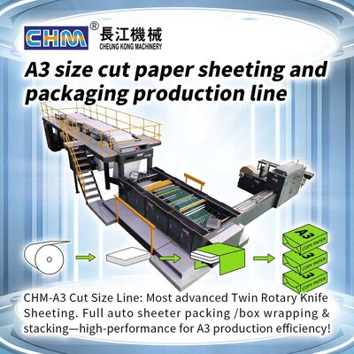 comprar Máquina CHM Línea de producción totalmente automática de hojas de papel A4 y máquinas de embalaje con velocidad máxima de 280 m/min online manufacture
